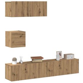 Mueble para TV de pared madera contrachapada artesanal 4 piezas en Muebles TV | Comprar online en Foru.es