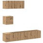 Mueble para TV de pared madera contrachapada artesanal 4 piezas en Muebles TV | Comprar online en Foru.es
