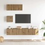 Mueble para TV de pared madera contrachapada artesanal 4 piezas en Muebles TV | Comprar online en Foru.es