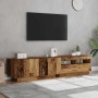 Mueble TV luces LED madera ingeniería envejecida 180x35x40 cm en Muebles TV | Comprar online en Foru.es