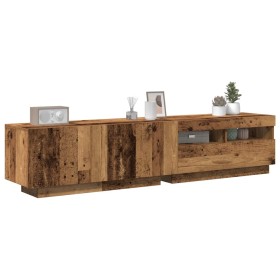 Mueble de TV luces LED madera roble artisan 180x35x40 cm en Muebles TV | Comprar online en Foru.es