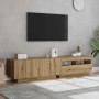 Mueble de TV luces LED madera roble artisan 180x35x40 cm en Muebles TV | Comprar online en Foru.es