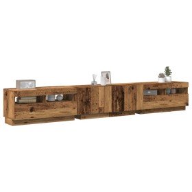 Mueble TV luces LED madera ingeniería envejecida 260x35x40 cm en Muebles TV | Comprar online en Foru.es