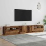 Mueble TV luces LED madera ingeniería envejecida 260x35x40 cm en Muebles TV | Comprar online en Foru.es
