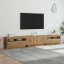 Mueble de TV luces LED madera roble artisan 260x35x40 cm en Muebles TV | Comprar online en Foru.es