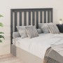 Cabecero de cama madera maciza de pino gris 146x6x101 cm de vidaXL, Cabeceros y pies de cama - Ref: Foro24-818522, Precio: 34...