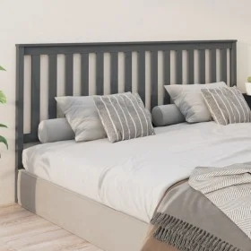 Bettkopfteil aus massivem grauem Kiefernholz, 206 x 6 x 101 cm von vidaXL, Kopf- und Fußteile - Ref: Foro24-818542, Preis: 41...