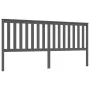 Cabecero de cama madera maciza de pino gris 206x6x101 cm de vidaXL, Cabeceros y pies de cama - Ref: Foro24-818542, Precio: 41...
