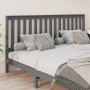 Cabecero de cama madera maciza de pino gris 206x6x101 cm de vidaXL, Cabeceros y pies de cama - Ref: Foro24-818542, Precio: 41...