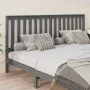 Cabecero de cama madera maciza de pino gris 206x6x101 cm de vidaXL, Cabeceros y pies de cama - Ref: Foro24-818542, Precio: 41...