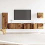 Conjunto de mueble de TV 5 piezas montado la pared madera vieja en Muebles TV | Comprar online en Foru.es