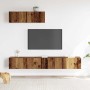 Conjunto de mueble de TV 3 piezas montado la pared madera vieja en Muebles TV | Comprar online en Foru.es