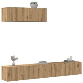 Mueble para TV de pared madera contrachapada artesanal 3 piezas en Muebles TV | Comprar online en Foru.es