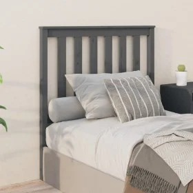 Cabecero de cama madera maciza de pino gris 96x6x101 cm de vidaXL, Cabeceros y pies de cama - Ref: Foro24-818502, Precio: 34,...