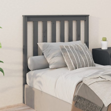 Cabecero de cama madera maciza de pino gris 96x6x101 cm de vidaXL, Cabeceros y pies de cama - Ref: Foro24-818502, Precio: 35,...