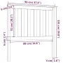 Cabecero de cama madera maciza de pino gris 96x6x101 cm de vidaXL, Cabeceros y pies de cama - Ref: Foro24-818502, Precio: 34,...