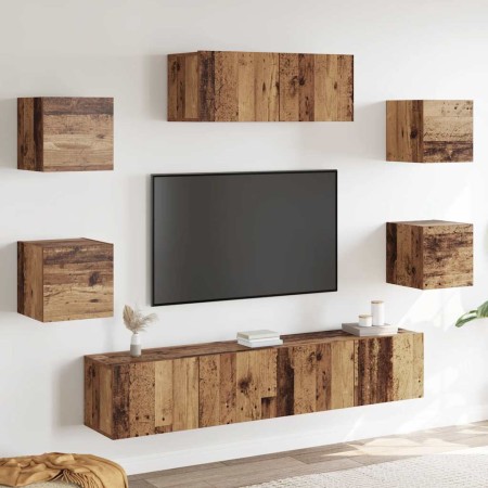 Mueble para TV de pared madera vieja 5 piezas en Muebles TV | Comprar online en Foru.es