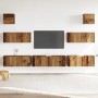 Conjunto de mueble de TV 7 piezas montado la pared madera vieja en Muebles TV | Comprar online en Foru.es
