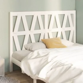 Solid white pine wood bed headboard 126x4x100 cm by vidaXL, Headboards and footboards - Ref: Foro24-818611, Price: 48,69 €, D...