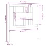 Cabecero madera maciza de pino gris 96x4x100 cm de vidaXL, Cabeceros y pies de cama - Ref: Foro24-818652, Precio: 23,23 €, De...