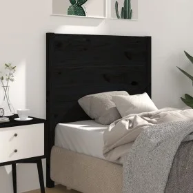 Solid black pine wood headboard 96x4x100 cm by vidaXL, Headboards and footboards - Ref: Foro24-818704, Price: 31,86 €, Discou...
