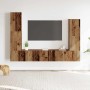 Conjunto de mueble de TV 4 piezas montado la pared madera vieja en Muebles TV | Comprar online en Foru.es