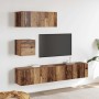 Conjunto de mueble de TV 4 piezas montado la pared madera vieja en Muebles TV | Comprar online en Foru.es