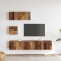 Conjunto de mueble de TV 4 piezas montado la pared madera vieja en Muebles TV | Comprar online en Foru.es