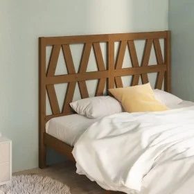 Honey brown solid pine wood bed headboard 126x4x100 cm by vidaXL, Headboards and footboards - Ref: Foro24-818613, Price: 34,1...
