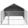 Caseta perros exterior con corral 4x2x1,5 m acero galvanizado en Casetas para perros | Comprar online en Foru.es