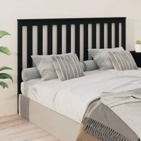 Solid black pine wood bed headboard 166x4x100 cm by vidaXL, Headboards and footboards - Ref: Foro24-818534, Price: 51,73 €, D...