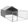 Caseta perros exterior con corral 5x2x1,5 m acero galvanizado en Casetas para perros | Comprar online en Foru.es