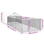 Caseta perros exterior con corral 7x2x1,5 m acero galvanizado en Casetas para perros | Comprar online en Foru.es