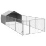 Caseta perros exterior con corral 6x2x1,5 m acero galvanizado en Casetas para perros | Comprar online en Foru.es