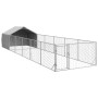 Caseta perros exterior con corral 8x2x1,5 m acero galvanizado en Casetas para perros | Comprar online en Foru.es