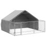 Caseta perros exterior con corral 3x3x1,9 m acero galvanizado en Casetas para perros | Comprar online en Foru.es