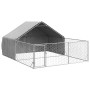 Caseta perros exterior con corral 4x3x1,9 m acero galvanizado en Casetas para perros | Comprar online en Foru.es