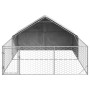 Caseta perros exterior con corral 4x3x1,9 m acero galvanizado en Casetas para perros | Comprar online en Foru.es