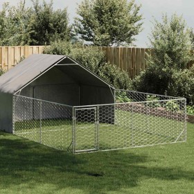 Caseta perros exterior con corral 6x3x1,9 m acero galvanizado en Casetas para perros | Comprar online en Foru.es