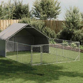 Caseta perros exterior con corral 6x3x1,9 m acero galvanizado en Casetas para perros | Comprar online en Foru.es