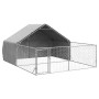 Caseta perros exterior con corral 5x3x1,9 m acero galvanizado en Casetas para perros | Comprar online en Foru.es
