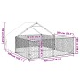 Caseta perros exterior con corral 5x3x1,9 m acero galvanizado en Casetas para perros | Comprar online en Foru.es