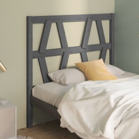 Cabecero de cama madera maciza de pino gris 81x4x100 cm de vidaXL, Cabeceros y pies de cama - Ref: Foro24-818597, Precio: 23,...