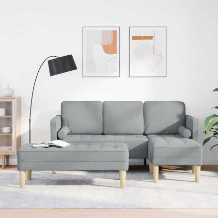 Juego de Sofá con cojín 2 pcs Gris Claro Poliéster en Sofás | Comprar online en Foru.es