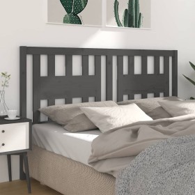 Cabecero madera maciza de pino gris 206x4x100 cm de vidaXL, Cabeceros y pies de cama - Ref: Foro24-818692, Precio: 36,91 €, D...