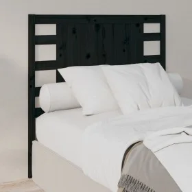 Solid black pine wood bed headboard 96x4x100 cm by vidaXL, Headboards and footboards - Ref: Foro24-818754, Price: 31,47 €, Di...