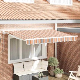 Toldo Retráctil Azul y Naranja 250 x 200 cm Poliéster y metal en Toldos | Comprar online en Foru.es