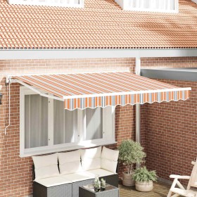 Toldo Retráctil Azul y Naranja 250 x 200 cm Poliéster y metal en Toldos | Comprar online en Foru.es