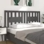 Cabecero madera maciza de pino gris 156x4x100 cm de vidaXL, Cabeceros y pies de cama - Ref: Foro24-818677, Precio: 35,54 €, D...