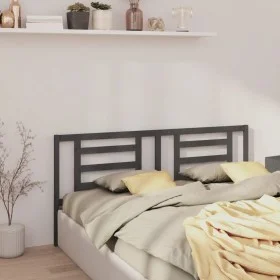 Bettkopfteil aus massivem grauem Kiefernholz, 206 x 4 x 100 cm von vidaXL, Kopf- und Fußteile - Ref: Foro24-818842, Preis: 36...